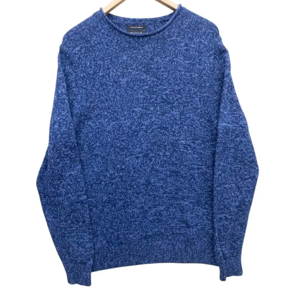 Nordstrom Men's Shop Cotton Cashmere Crewneck Sweater M Blue Heather NWOT
